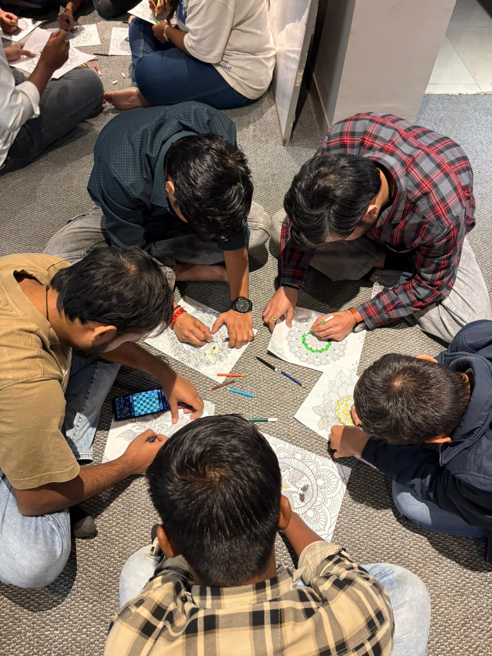 Team Sharing Mandala Art